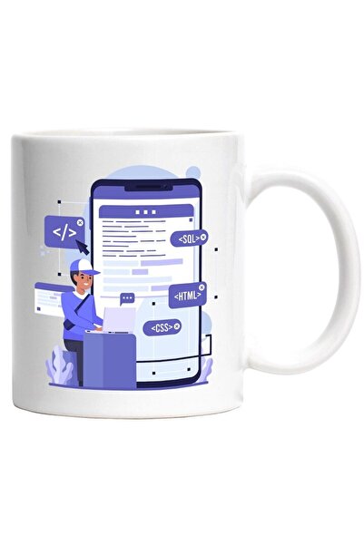 INOVATIX Cana alba personalizata, Cod, Telefon, Programare, Web, INOVATIX®. 330ml