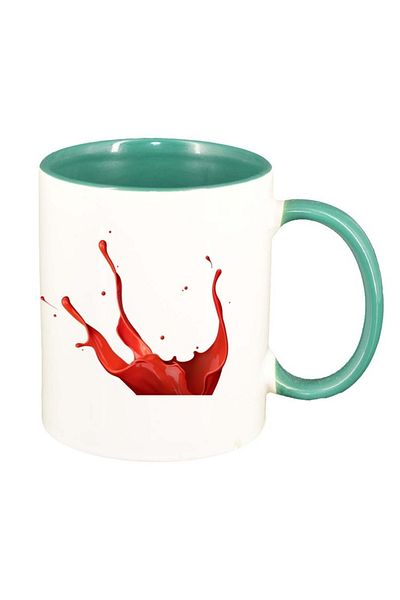 INOVATIX Personalized white mug, Colour, green interior, D311, INOVATIX®. 330ml