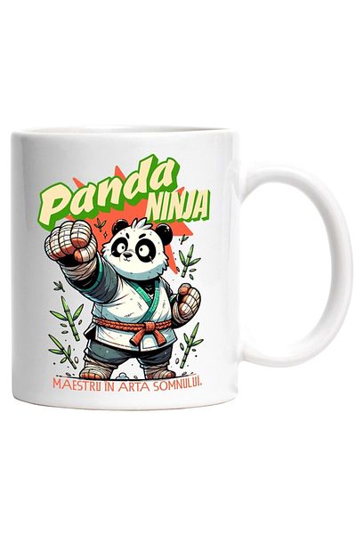 INOVATIX Personalized white mug, Panda Ninja-Master of the art of sleep, INOVATIX®. 330ml