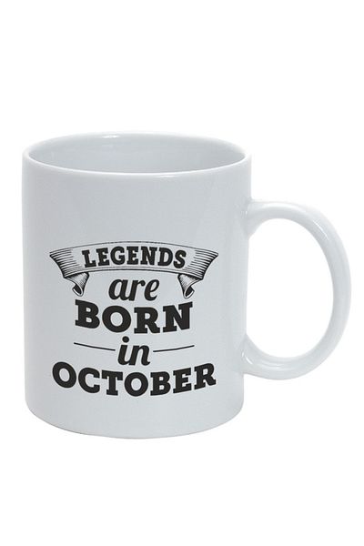 INOVATIX Personalized white mug, personalized Legend are born in October, 72, INOVATIX®. 330ml