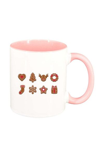 INOVATIX Personalized white mug, Merry Christmas, pink interior, D1534, INOVATIX®. 330ml