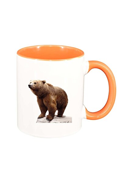 INOVATIX Cana alba personalizata, Ursulet, interior portocaliu, D206, INOVATI...