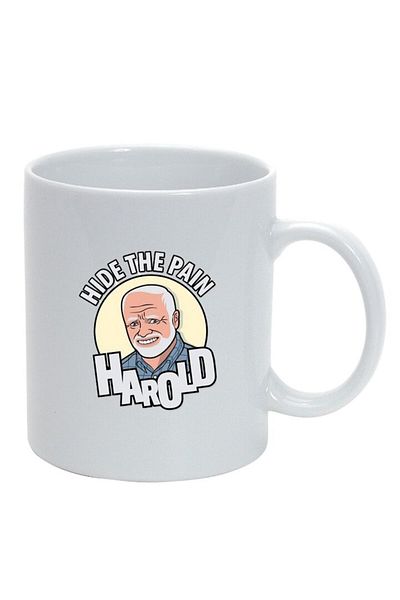 INOVATIX Personalized white mug, Meme - Harold, white, D1402, INOVATIX®. 330ml