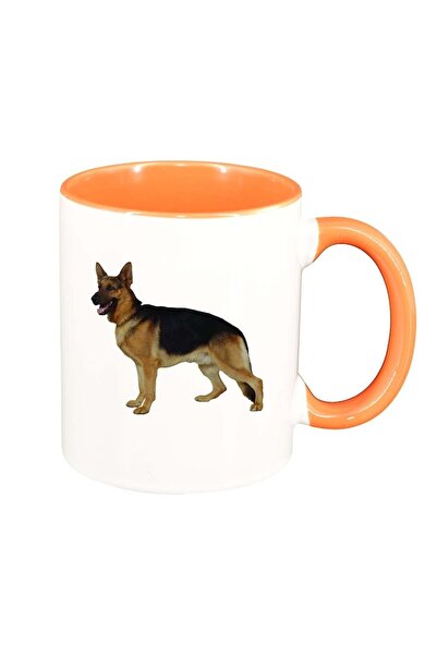 INOVATIX Cana alba personalizata, Dog, interior portocaliu, D349, INOVATIX®. ...