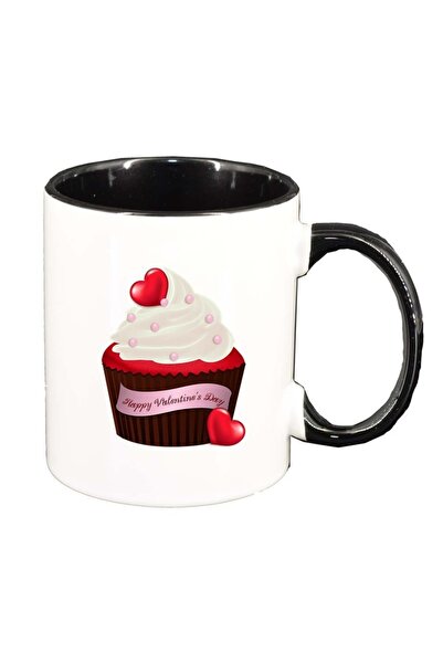 INOVATIX Cana alba personalizata, Muffin, interior negru, D398, INOVATIX®. 330ml