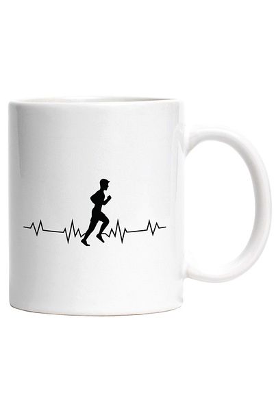 INOVATIX Personalized white mug, a boy running - cardio sport effort, INOVATIX®. 330ml