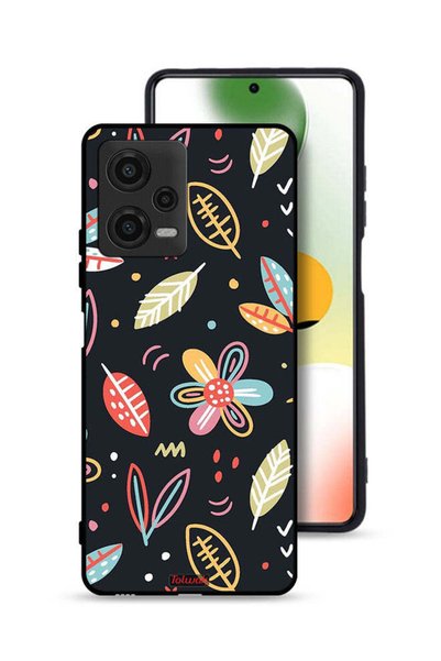 Tolwak غطاء حماية لهاتف Xiaomi Poco X5 بتصميم زهور وأوراق فنية تجريدية