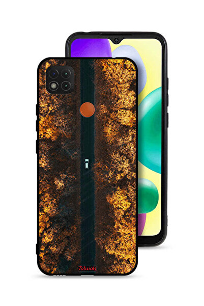 Tolwak غطاء حماية لهاتف شاومي ريدمي 10A بتصميم طريق في أشجار الخريف