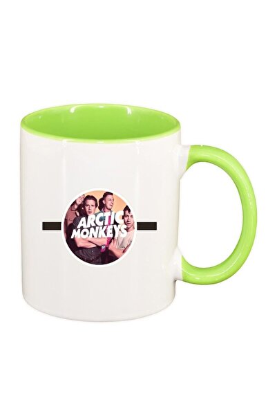 INOVATIX Εξατομικευμένη λευκή κούπα, Arctic Monkeys, ανοιχτό πράσινο εσωτερικ...