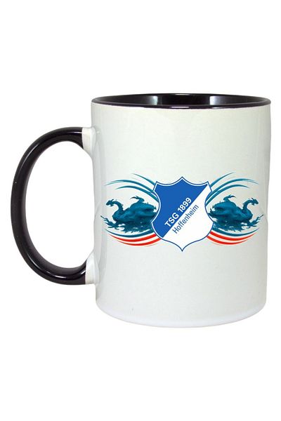 INOVATIX Personalized White Mug, Tsg Hoffenheim Germany, Black Handle and Interior, ®. 330ml