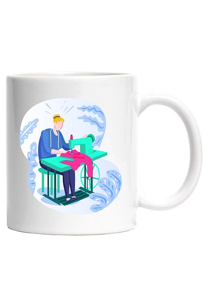 INOVATIX Personalized white mug, Tailoring, Sewing Machine, Clothes, INOVATIX®. 330ml