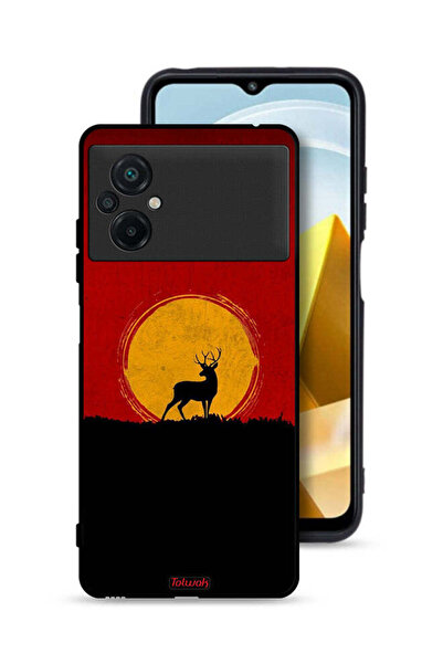 Tolwak غطاء حماية لهاتف Xiaomi Poco M5 4G برسومات الغزال والقمر