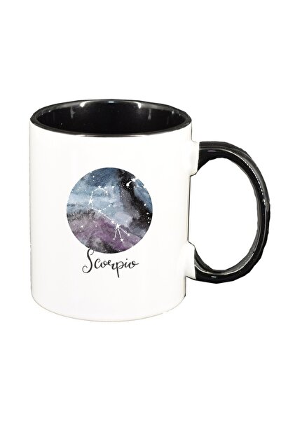 INOVATIX Персонализирана бяла чаша, Зодиак, Скорпион, черен интериор, D1389, ...
