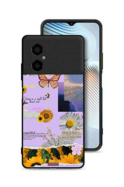 Tolwak غطاء حماية لهاتف Xiaomi Poco M4 5G بملصقات عباد الشمس الجميلة