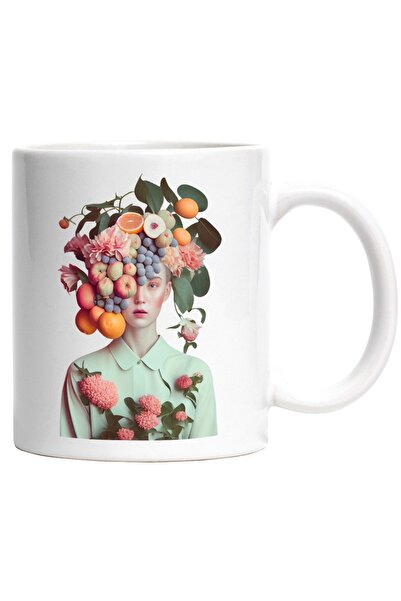 INOVATIX Cana alba personalizata, Portret, Fructe, Flori, Portocale, Merem Struguri, Pastel, INOVATIX®. 330ml