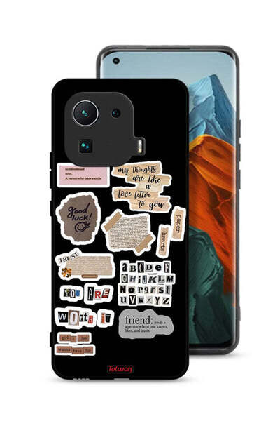 Tolwak غطاء حماية لهاتف شاومي مي 11 برو، ملصقات عبارات الحظ السعيد