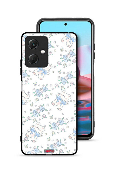 Tolwak غطاء حماية لهاتف شاومي ريدمي نوت 12 مع أيقونة دب تيدي لطيف وزهور