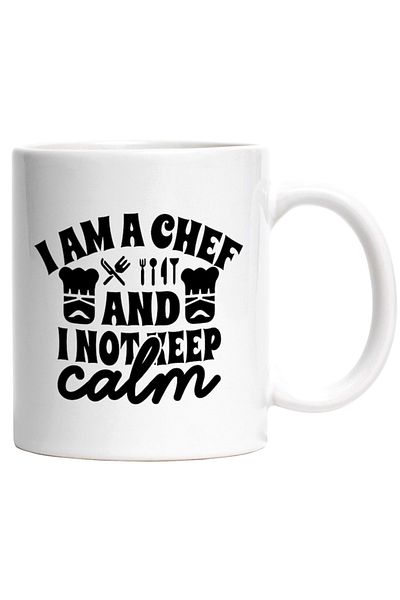 INOVATIX Personalized white mug, for chefs who are not at all calm, INOVATIX®. 330ml