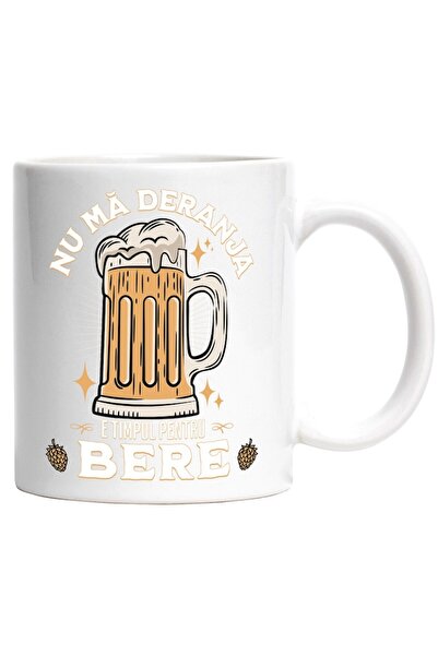 INOVATIX Cana alba personalizata, Nu ma deranja, e timpul pentru bere relaxare, INOVATIX®. 330ml