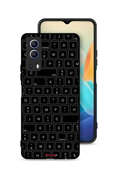 Tolwak غطاء حماية لهاتف Vivo Y72 5G بنمط مفاتيح لوحة مفاتيح عشوائية