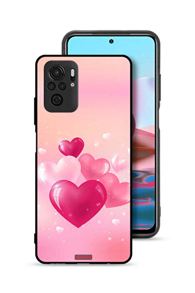 Tolwak Xiaomi Redmi Note 10S Protective Case Cover Beautiful Hearts Art