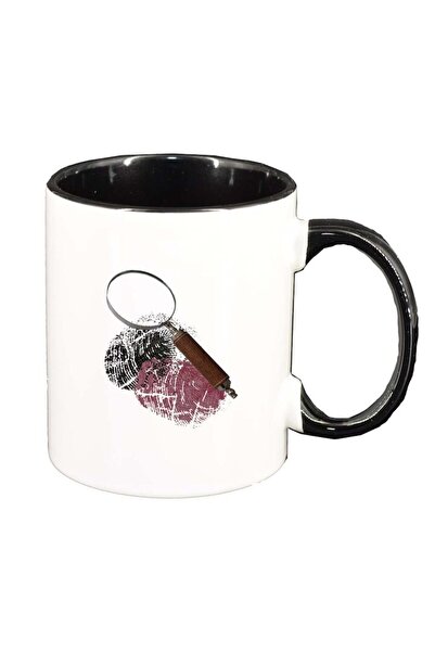 INOVATIX Cana alba personalizata, Detective, interior negru, D243, INOVATIX®. 330ml