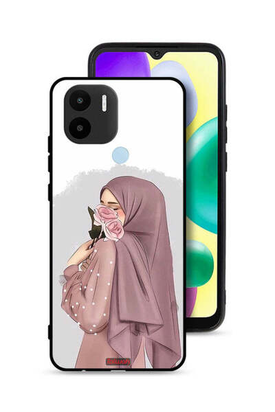 Tolwak غطاء حماية لهاتف شاومي ريدمي A1 بلس - رسم فتاة تحمل ورودًا