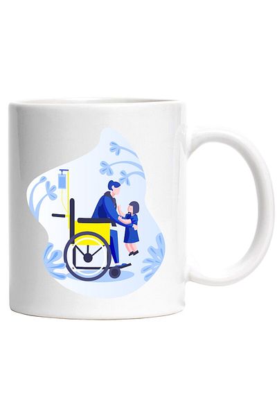 INOVATIX Personalized white mug, Family, Wheelchair, Disabilities, Child, Parent, INOVATIX®. 330ml
