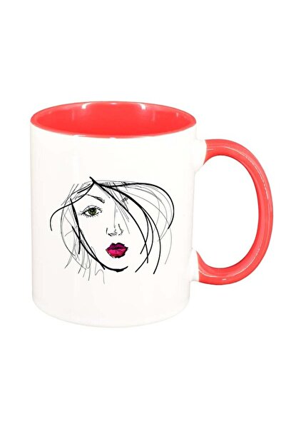 INOVATIX Cana alba personalizata, Portrait, interior rosu, D92, INOVATIX®. 330ml