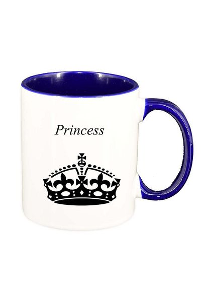 INOVATIX Cana alba personalizata, Princess, interior albastru inchis, D914, INOVATIX®. 330ml