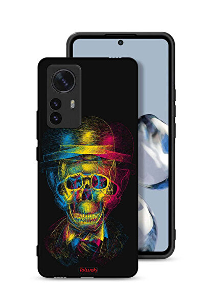 Tolwak غطاء حماية لهاتف شاومي 12 بتصميم جمجمة وقبعة ملونة وفن خيالي