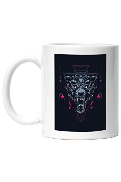 INOVATIX Εξατομικευμένη λευκή κούπα, Tiger, Γεωμετρία, Ψηφιακή, Αφηρημένη, IN...