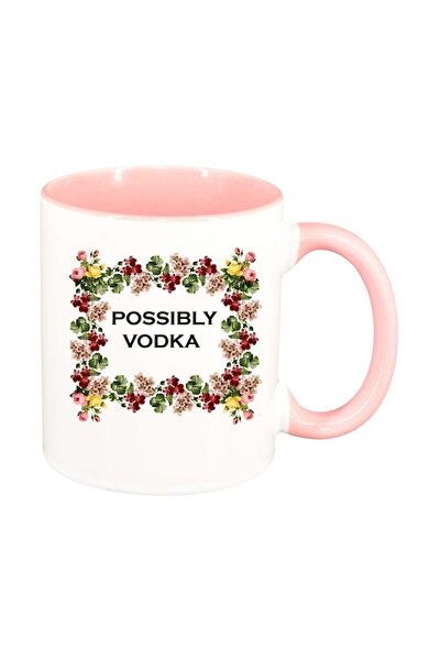 INOVATIX Cana alba personalizata, Flori, Possibly vodka, interior roz, D1057,...