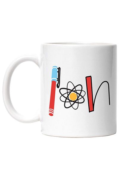 INOVATIX Personalized white mug, Name Ion, and Funny Message, Curious, Sociable, Galagio, INOVATIX®. 330ml