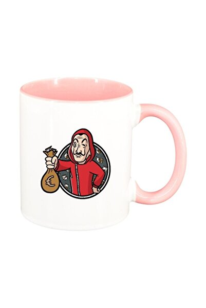 INOVATIX Cana alba personalizata, La Casa De Papel, interior roz, D1485, INOV...