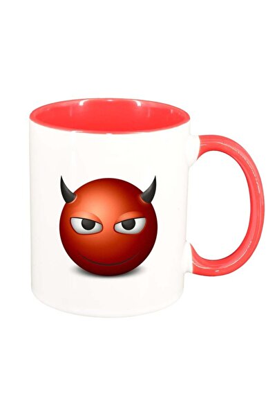 INOVATIX Персонализирана бяла чаша, Дявол, червена вътрешност, D315, INOVATIX...