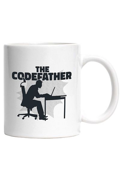 INOVATIX Personalized white mug, The Codefather, For Coders, Programmers, Engineers, INOVATIX®. 330ml