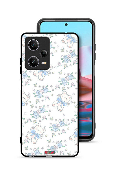 Tolwak غطاء حماية لهاتف شاومي ريدمي نوت 12 برو مع أيقونة دب تيدي لطيف وزهور