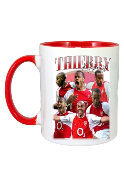 INOVATIX Εξατομικευμένη Λευκή Κούπα, Thierrry Hennry, Κόκκινη Λαβή και Εσωτερ...