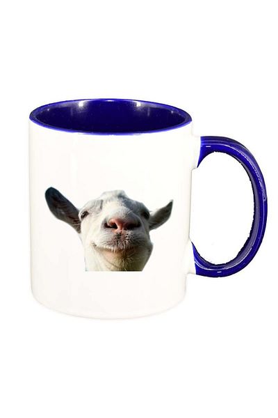 INOVATIX Personalized white mug, Lama, dark blue interior, D178, INOVATIX®. 330ml