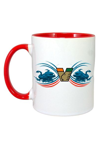 INOVATIX Personalized White Mug, Venezia Fc Italia, Red Handle and Interior, ®. 330ml