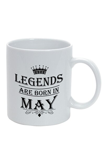 INOVATIX Εξατομικευμένη λευκή κούπα, εξατομικευμένη Legend are born in May, 7...