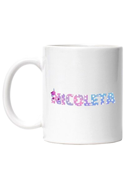 INOVATIX Εξατομικευμένη λευκή κούπα, Όνομα Νικολέτα, Μονόκερος, Πριγκίπισσα, ...