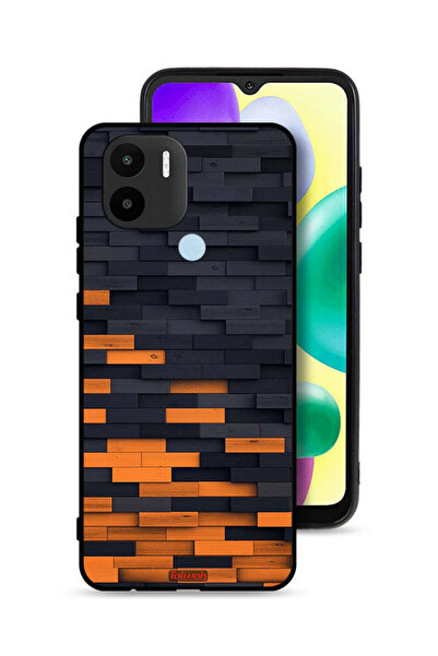 Tolwak Xiaomi Redmi A1 Plus Protective Case Cover Wooden Wall