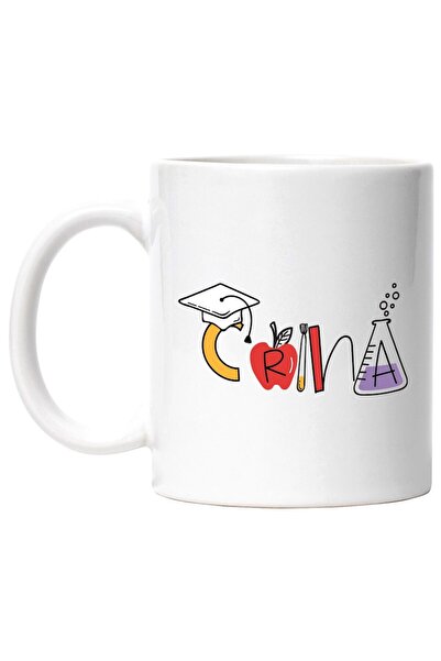 INOVATIX Cana alba personalizata, Numele Crina, Scoala, Chimie, Materii, Alge...