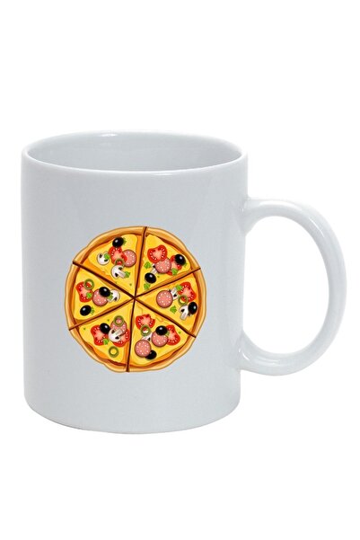 INOVATIX Cana alba personalizata, Pizza, alb, D410, INOVATIX®. 330ml