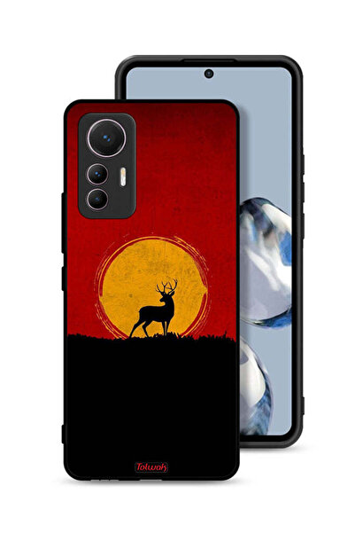 Tolwak غطاء حماية لهاتف شاومي 12 لايت بتصميم غزال وقمر