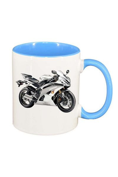INOVATIX Personalized white mug, Motor, blue interior, D47, INOVATIX®. 330ml