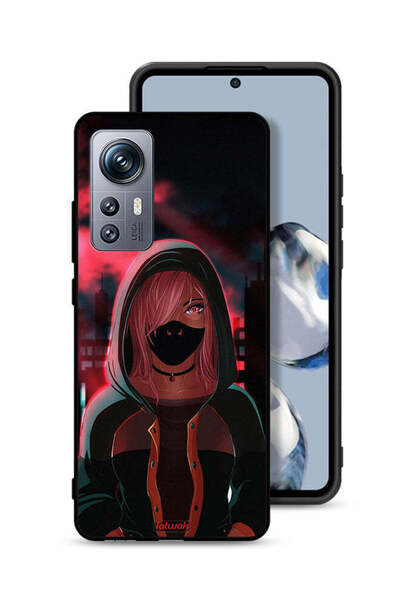 Tolwak غطاء حماية لهاتف Xiaomi 12S بتصميم فتاة ترتدي قناعًا