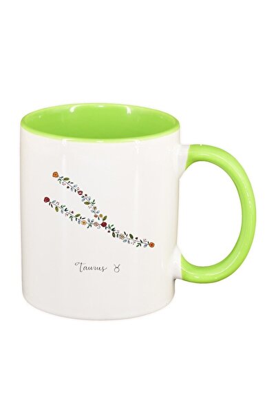 INOVATIX Cana alba personalizata, Zodiac, Aries, interior verde deschis, D138...